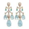 Retro court teardrop-shaped diamond zircon earrings and pendants, sweet 925 silver needle earrings, elegant ancient-style Hanfu for women Item Picture
